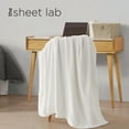 thumbnail image 5 of The Sheet Lab Solid Plush Microfiber Throw Blanket, White, 50" x 70", 5 of 6