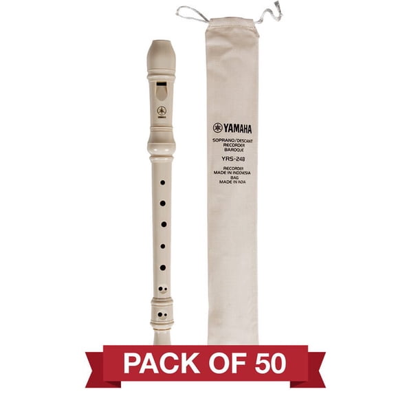 Yamaha YRS-24B Soprano Recorder 50pk, Ivory