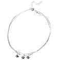 thumbnail image 1 of Tobillera Hugo Doble Cadena Chapado en Plata con Campana, 1 of 10
