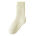 thumbnail image 4 of QUOTAY Winter Thermal Socks Extra Warm Lined for Cozy Indoor Outdoor Sleeping Slipper Socks for Women Soft Mid Calf Stockings for Cold Weather Beige，One Size, 4 of 4