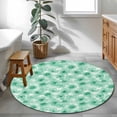 thumbnail image 4 of Pastoral Green Flower Round Living Room Rugs 3.3 ft, Watercolor Flower Farm Plant Abstract Washable Area Rug with Non-Slip Sturdy Edge Binding Round Front Door Mat Floor Carpet for Entryway, 4 of 9