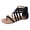 Black, variant on Ladies Flat Sandals Zipper Open Toe Slippers Roman Shoes Summer Beach Sandals Pink 35