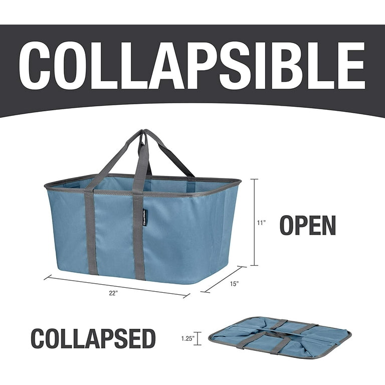 CleverMade Collapsible Fabric Laundry Baskets - Foldable Pop Up Storage  Container Organizer Bags - Large Rectangular Space Saving Clothes Hamper  Tote with Carry Handles, Pack of 2, Charcoal 