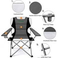 thumbnail image 4 of Camabel Folding Camping Lawn Padded Foldable Sports Chairs Lightweight Fold up Adult Camp Chairs with Cup Holder Highweight Capacity Bag Chair for Heavy Duty Beach Hiking Fishing Spectator Blue Black, 4 of 9