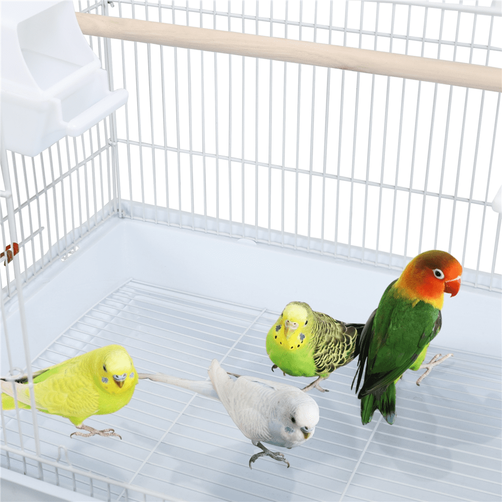 Yaheetech 62.4"H Rolling Metal Birdcage Parrot Cage with Detachable Stand, White