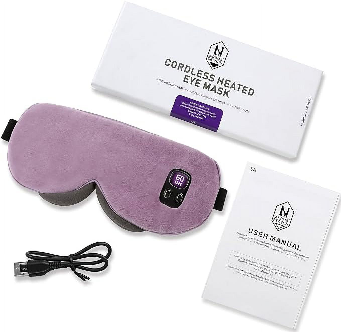 Aroma Season Heated Eye Mask Cordless, Warm Eye Compress for Dry Eyes, Styes, Blepharitis, Chalazion, Heat Therapy to Unclog Gland, Soothe Tired and Sore Eyes