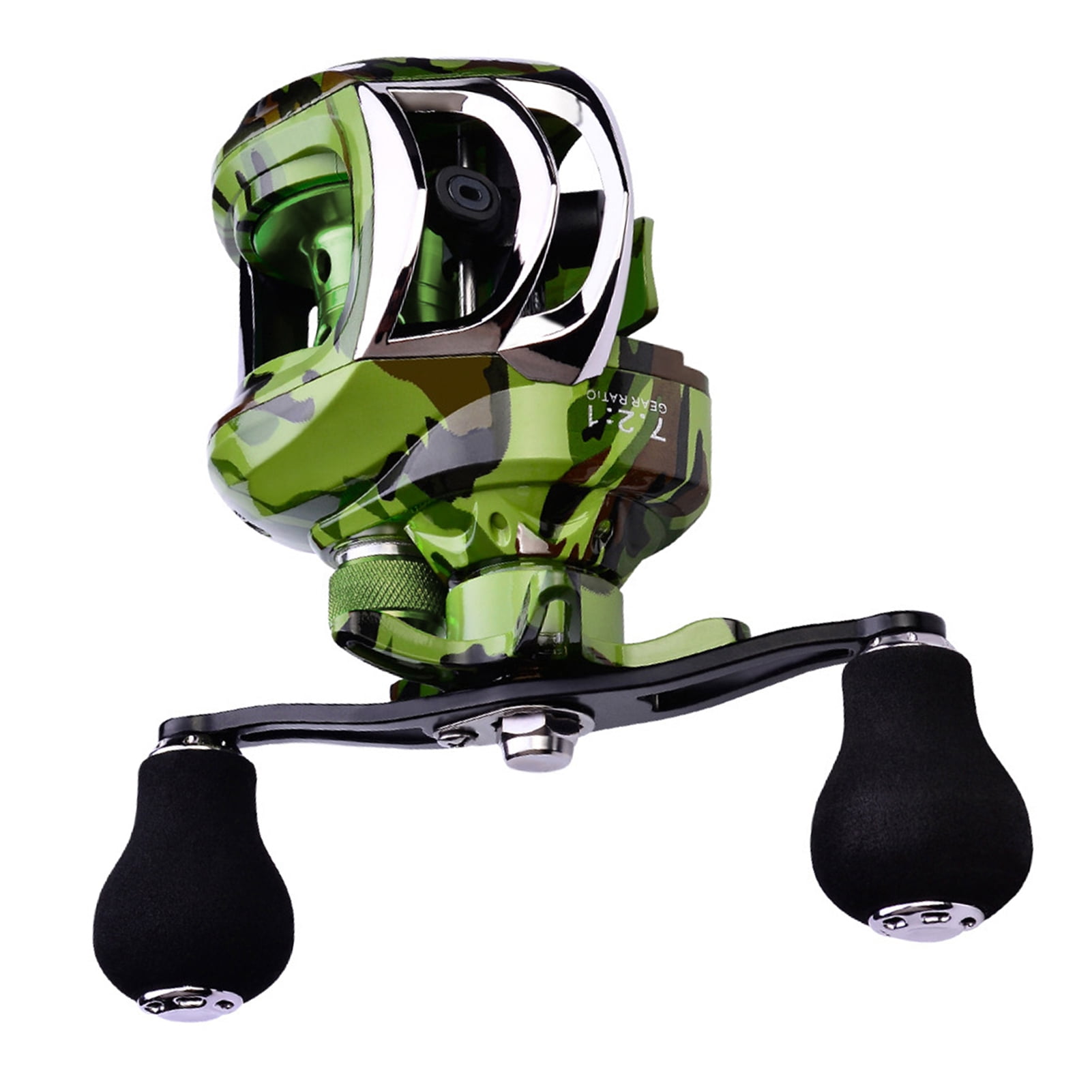Right Handed Baitcasting Fishing Reel 18+1 BB Bearings 7.2:1 Gear Ratio Portable Metal Baitcaster with Quick Release Side Plate 5.91 inches / 15 cm for Freshwater Saltwater Bass Trout