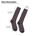 thumbnail image 2 of Xecao Daisies Flowers print thigh-high socks, crafted for both men and women with a stretchy, high-opaque design perfect for daily wear, 2 of 6