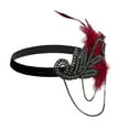 thumbnail image 4 of Mifelio Headbands for Women Flapper Feather Headband 1920S Accessories Crystal Beaded Wedding Headpiece Hair Accessories for Women One Size, 4 of 9