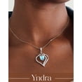 thumbnail image 3 of Yndra Heart Necklace for Women,S925 Sterling Silver March Aquamarine Birthstone Crown Pendant Necklace,Jewelry Gift for Her Wife Mom Girlfriend,Birthday Valentine’s Day Mother’s Day Gift, 3 of 11