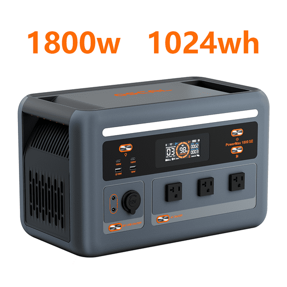 OSCAL Solar Generator, 1024Wh LiFePO4 Portable Power Station 1800W (3600W Surge) ,1 Hour Fast Charge | APP Control | Quiet UPS for Home Backup, Outdoor Hurricane Emergency, Camping & RV