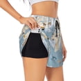 thumbnail image 3 of Lsque Animals Travel World Map Printed Women's Running Shorts with Liner Pockets,Elastic Quick Dry Workout Athletic Gym Yoga Shorts,Womens High Waist Shorts-Large, 3 of 9