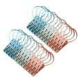 thumbnail image 1 of Clearance! Clothes Pins 24 Pack Clothespins with Plastic Rope for Clothesline Drying Clothing Clips Small Mini Closepins Plastic Windproof Photo Clips Craft Clips Painting Display One Size Blue, 1 of 7