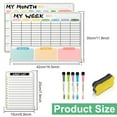 thumbnail image 2 of Magnetic Dry Erase Calendar Whiteboard Set with Monthly Weekly and Daily Notepads for Fridge, 2 of 9