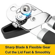 [Smoother Cut] PrinChef Manual Can Openers with Magnet, No-Trouble-Lid-Lift, Handheld Can Opener Smooth Edge with Sharp Blade