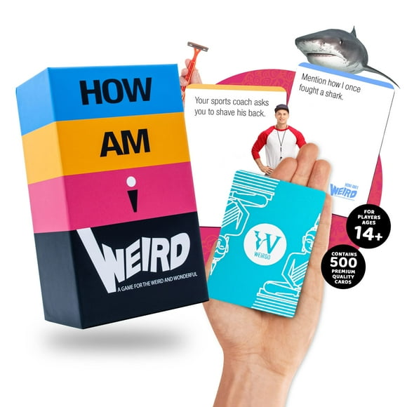 How Am I Weird Card Game, Friends & Family Game for Adults & Teens, Hilarious Quirky Fun Card Games for Families, 500 Playing Cards with Rules and Weird League Table