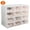 White, variant on Moclever 12 Pack Three Floors Shoe Storage Natural Box Container Plastic Shoe Organizer Black