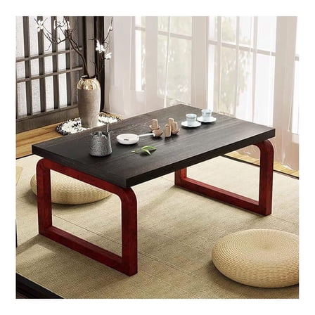 Folding Coffee Table Foldable Japanese Floor Table Low Table Meditation Table Low Tea Table for Sitting on The Floor for The Floating Window, Tatami, Tea Room, Balcony, Living Room, Outdoor