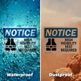 thumbnail image 5 of (2 Pack) High Vest Required OSHA Notice Sign 7 Inch X 5 Inch Vinyl Label Decal Sticker Weather Resistant, UV Protected for Workplace, Business, and Construction Site, Made in the USA, 5 of 7