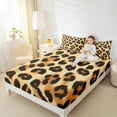thumbnail image 4 of Manfei Cheetah Print Queen Sheet Sets,Brown Black Flat Sheet,Leopard Pattern Queen Fitted Sheet For Teens,Super Cozy Room Decor,4-Piece, 4 of 7