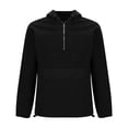 thumbnail image 4 of safuny Men's Outwear Pullover Quarter Zipper Sweatshirts Fashion Casual Activewear Fuzzy Long Sleeve Sports Tops Fall Winter Loose Hoodie Fleece Shirts Pockets Big&Tall Black L, 4 of 7