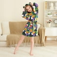 thumbnail image 3 of FORMRS Niños Bathrobe Unisex Hooded Robe Soft Plush Pajamas Sleepwear, Size 7-9T, Colorful Toucans Pattern, 3 of 7