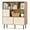 Natural, variant on Costway 6-Cube Bookcase with 3 Removable Folding Fabric Drawers 2 Anti-tip Devices for Home Rustic Brown