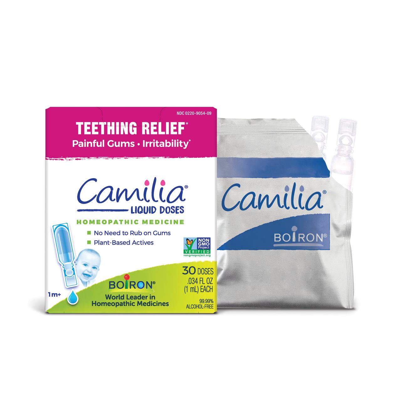 Boiron Camilia, Homeopathic Medicine for Teething Relief, 30 Single Liquid Doses - image 4 of 11