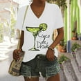 VBARHMQRT Green Party Tops Casual Fashion Printed Crew Neck Short