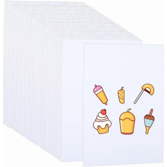 6Pcs Heat Shrink Sheet White Shrink Film Bulk 11.7 x 8.3 Inch Large Opaque Single Sided Printing Rectangle Creative Craft Activity Set Plastic Sheets for Ink Jet Printer Mothers Day Ornament