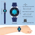 thumbnail image 4 of DTKID Reloj digital para niños, resistente al agua hasta 3 ATM, 7 luces de colores, reloj de enseñanza del tiempo, fácil de leer, reloj de pulsera de banda suave para niñas y niños de 5 a 16 años, 4 of 5