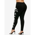 thumbnail image 4 of Rosegal Women's Plus Size Gothic Skeleton Skull Print Halloween Leggings, 4 of 4
