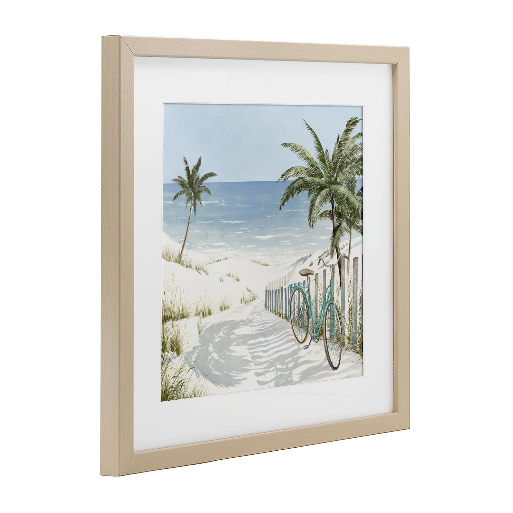 Stupell Industries Beach Bike Coastal Scene Birch Framed Print Under Glass, design by Lorenzo Collective