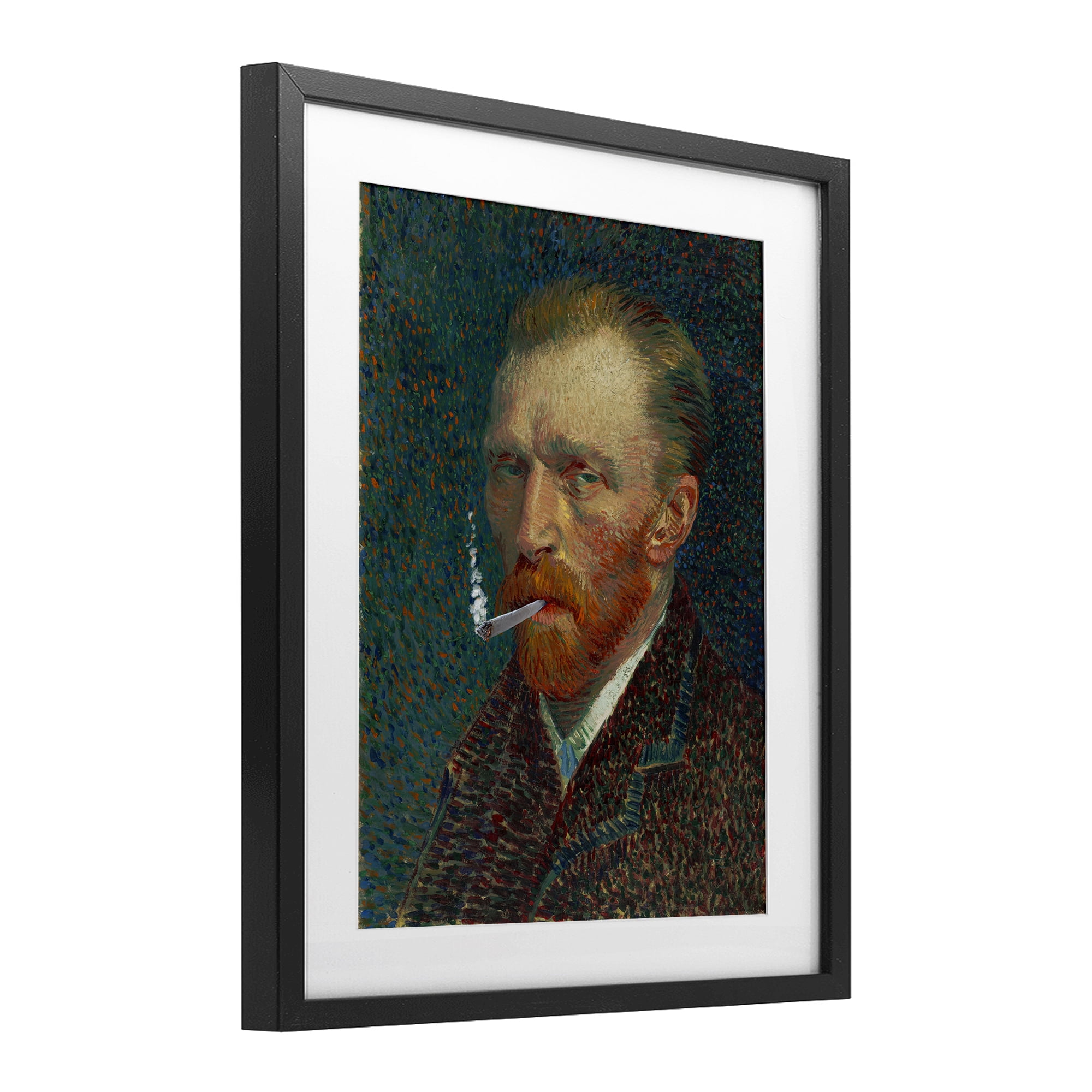 Van Gogh Portrait with Smoke Black Framed Print Under Glass, design by Masters Redux