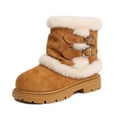 thumbnail image 6 of CAICJ98 Girls Snow Boots Warm Boots Suede Lightweight Fleece Lined Mid Calf Winter Boots for Girls (Toddler/Little Kid/Big Kid),10, 6 of 7