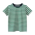 thumbnail image 2 of UACY Boys Cotton Soft T Shirt Striped Loose Soft Oversized Tees Tops Toddler Summer Casual Funny Comfy Shirt (Blackish Green, 3-4 Years), 2 of 6