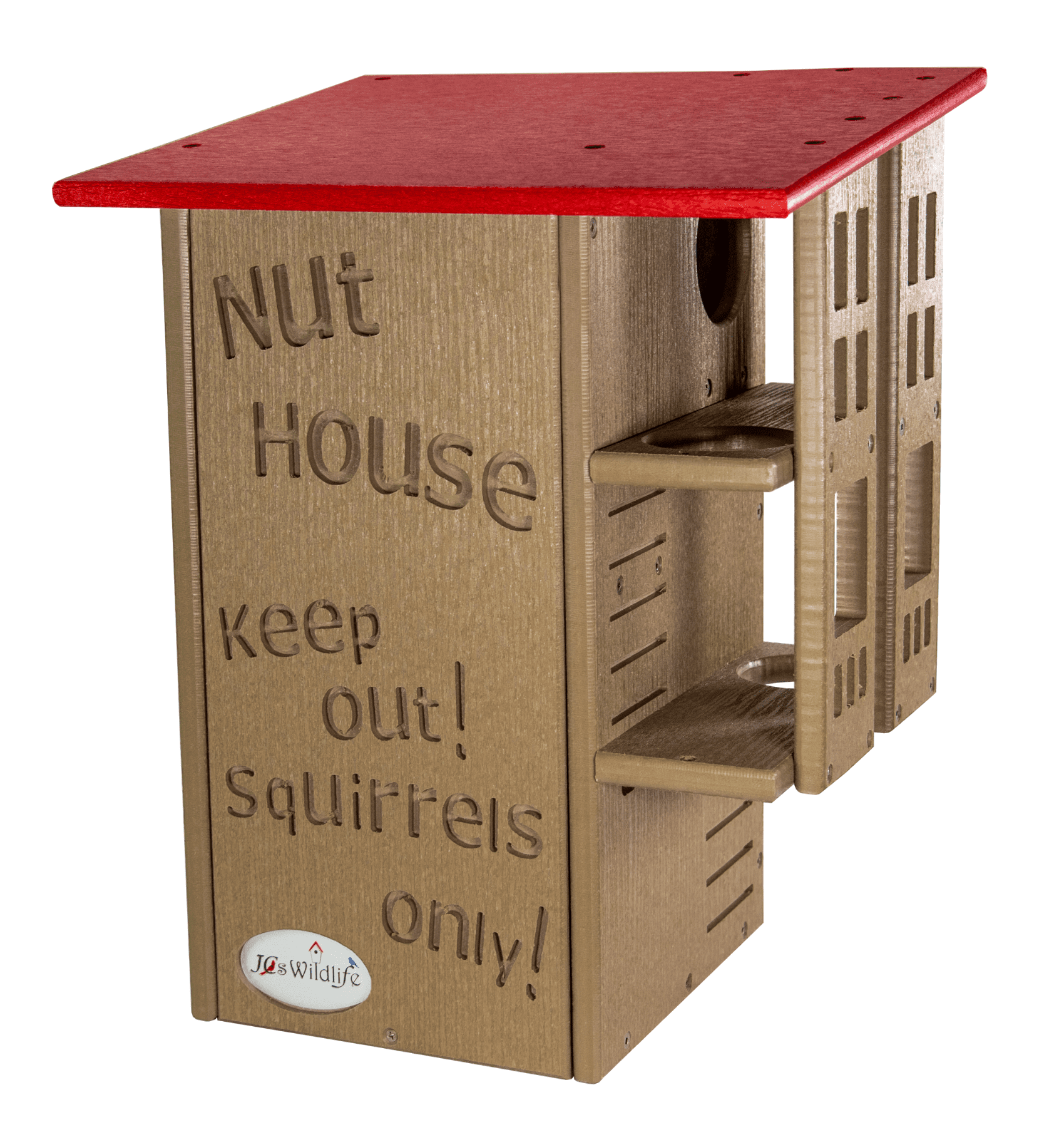 JCs Wildlife Ultimate Squirrel House Nesting Box (Red/Tan)