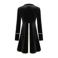 thumbnail image 5 of Cowsor Women Velvet Tailcoat Jacket Long Sleeve Lapel Collar One Button Closure Trim Swallow Tailed Mid Length Outerwear Halloween Themed Performance Stage Costume, 5 of 5