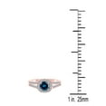 thumbnail image 3 of AoneJewelry 1.25 Carat Halo Style Engagement Ring (size 5-9) With Round Shape Blue and White Diamonds Crafted in 14K Solid Rose Gold Sold, 3 of 5