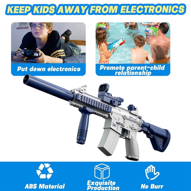 Pistola De Agua Pistola de agua eléctrica divertida, juguete eléctrico con pilas, pistola de agua, regalo para niños y adultos Sywqhk Libre de BPA
