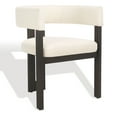 thumbnail image 6 of SAFAVIEH Couture Florabelle Modern Boucle Solid Dining Armchair, Ivory/Dark Brown, 6 of 14