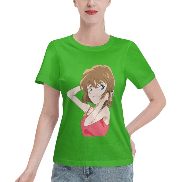 T-Shirt Basique à Manches Courtes pour Femmes Detective Conan Haihara Ai