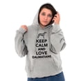thumbnail image 3 of Keep Calm Love Dalmatians Dog Joke Unisex Plus Fleece Graphic Hoodie Brisco Brands 5X, 3 of 5