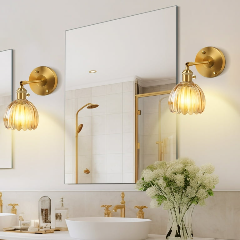 DONGPAI 2 Pack Vintage Battery Operated Wall Sconce with Amber