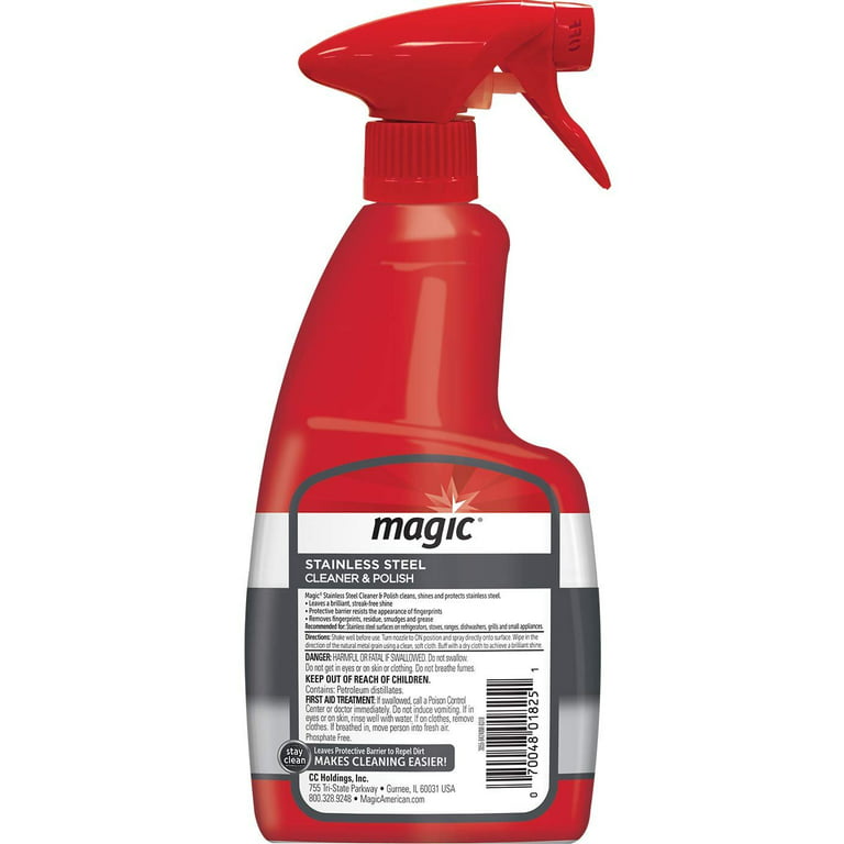 Magic Stainless Steel Cleaner & Polish Trigger Spray - Protects Appliances from Fingerprints and Leaves A Streak-Free Shine - 14 fl. oz.