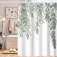 thumbnail image 2 of Shower Curtains Green Sage Leaves Modern Fresh Nature Bathroom Decor Fabric Waterproof Polyester Watercolor Leaf Bath Curtain Set with Hooks, 72x84 Inch, 2 of 6