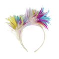 thumbnail image 1 of Diadema de plumas Color nupcial pluma sombrero de copa diadema bola de Halloween tocado diadema banda para el cabello boda, 1 of 5