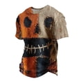 thumbnail image 4 of Halloween Shirts for Men Funny Jack-o'-lantern Face Print Graphic Halloween T Shirts Plus Size Short Sleeve Halloween Blouse Tops, 4 of 5