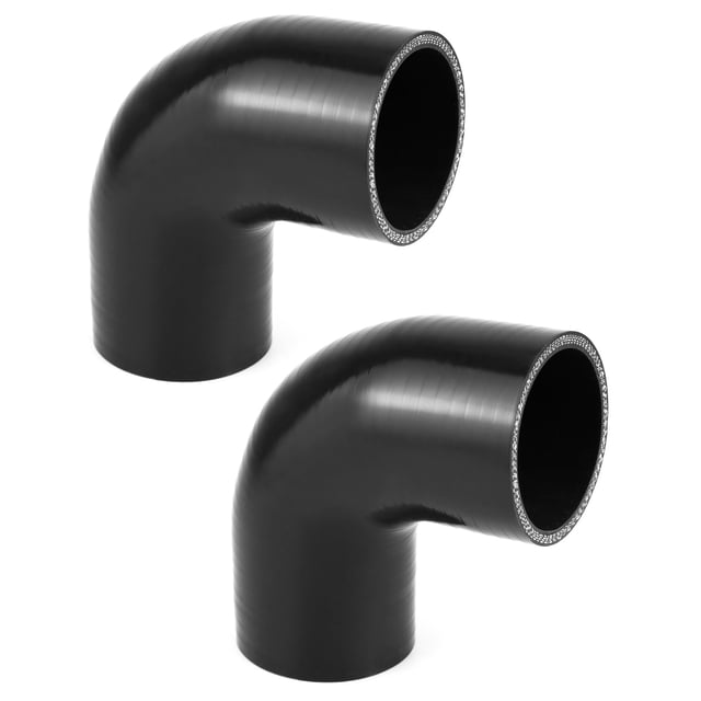 Manguera de silicona QWORK codo 90° 6 cm diámetro interno 10 cm largo 2 piezas