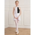 thumbnail image 2 of MSemis Kids Girls Lyrical Dance Dress Modern Ballet Gymnastic Leotard Figure Ice Skating White&Black 12, 2 of 7